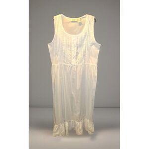 Vtg Victorias Secret Gold Label Cotton Prairie Nightgown Milkmaid Cottage Boho L